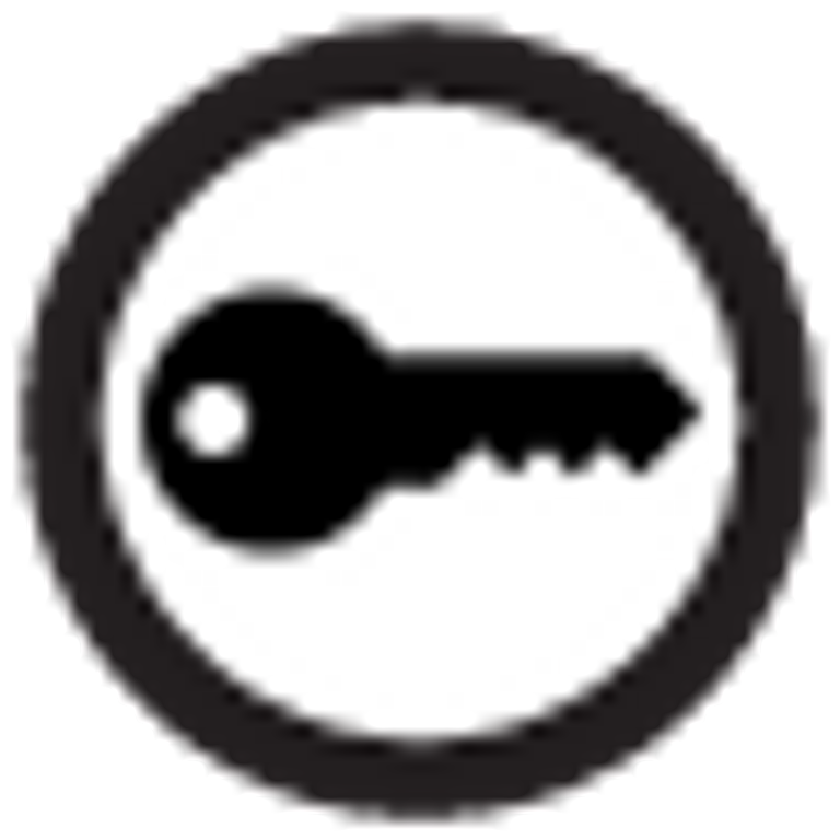 An image of a key inside a circle.