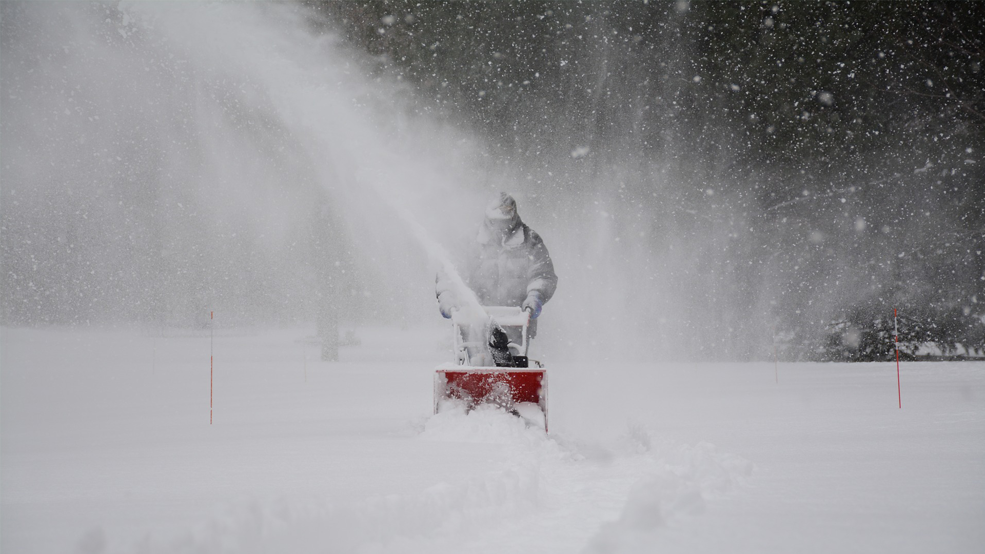 A process flow diagram of a snow blower in a snow event.