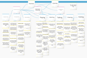 Affinity diagram showing the connections and sectioning of the observations.